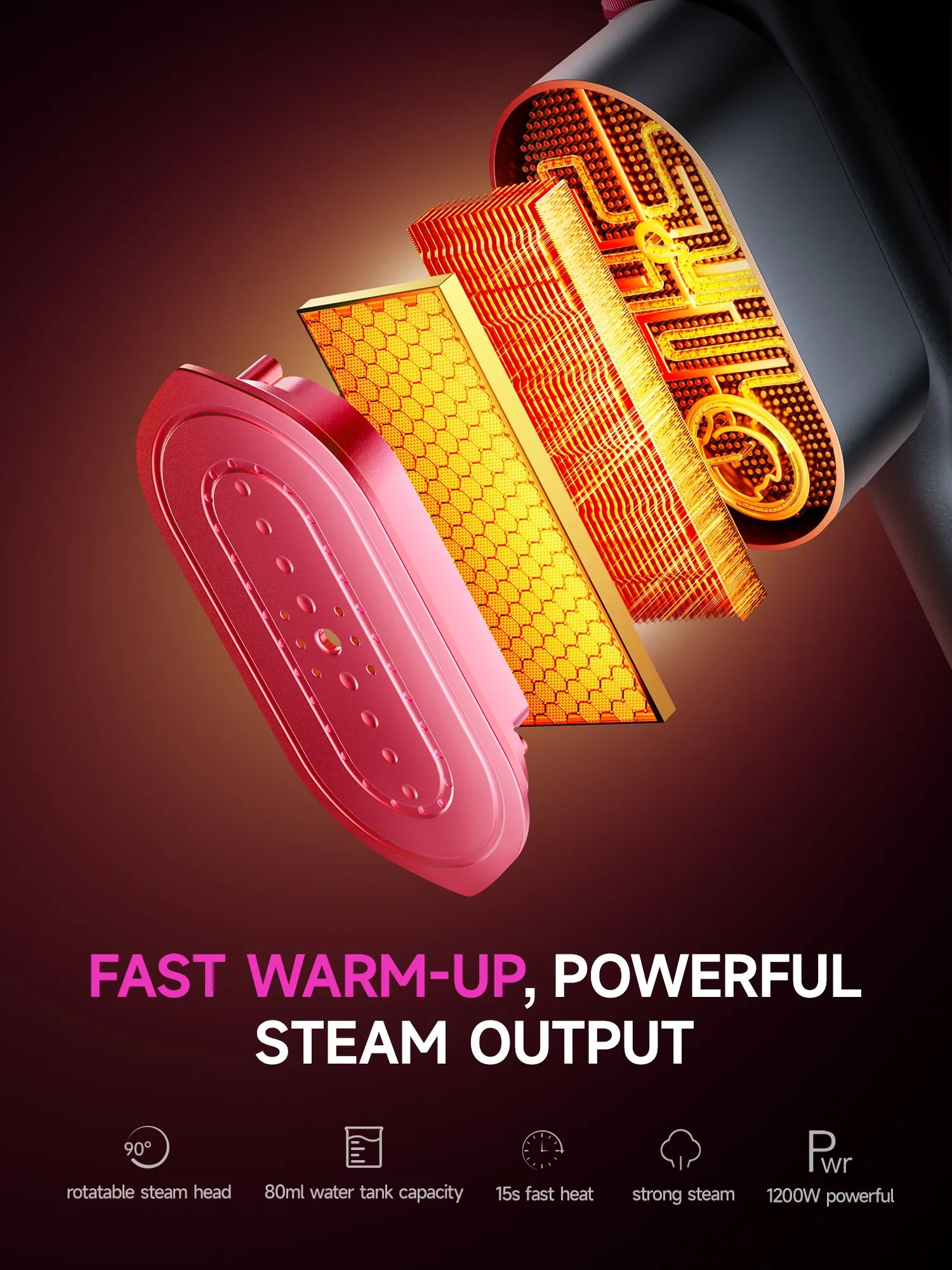 Ultimate Portable Garment Steamer - Fast Heating, 7 Modes, LED Display & 90° Swivel Handle - Perfect New Year Gift!